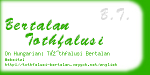 bertalan tothfalusi business card